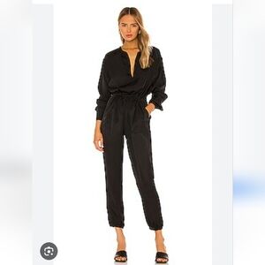 NWT ATM Satin Micro-Twill Black Jumpsuit Size Small